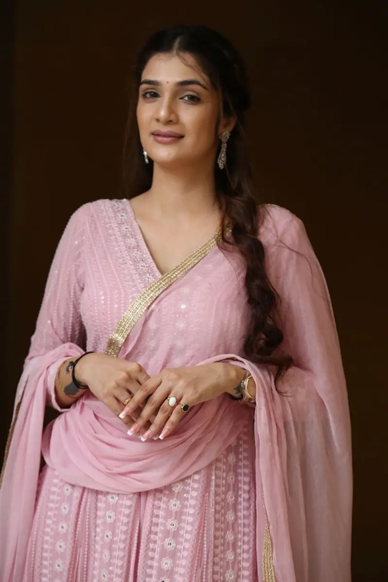 Telugu Actress Hasini Sudhir In Beautiful Pink Gown